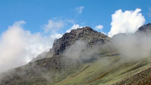 Foggy Mountain Landscape.