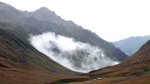 Foggy Mountain Landscape.
