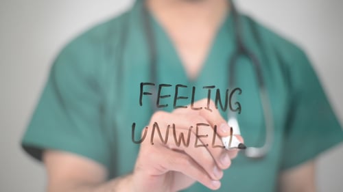 Doctor Writes Feeling Unwell on Glass