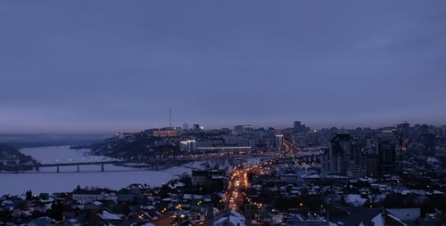 Winter City Sunset