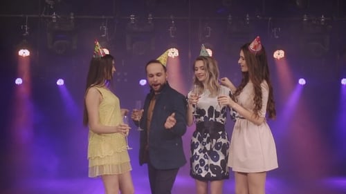 Friends Dancing Together on Stage with Champagne