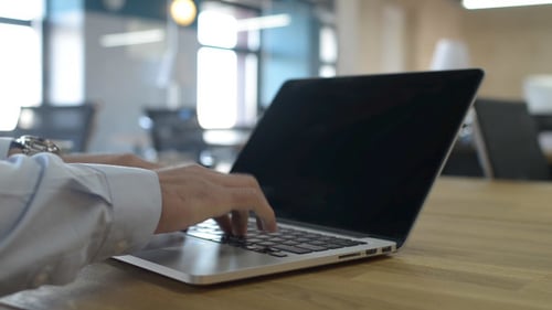 Typing on Laptop, Working in Office