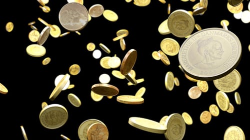 Seamless Loop of Falling Golden Coins