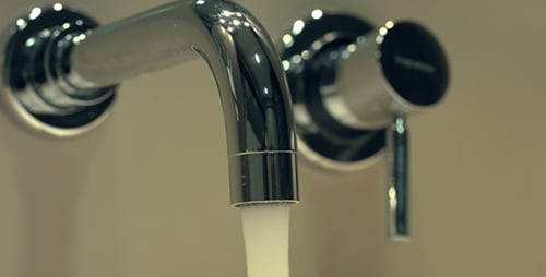 Chrome Plated Faucet in the Bathroom