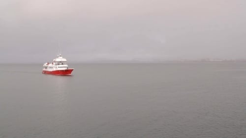Boat Floats On Atlantic Ocean
