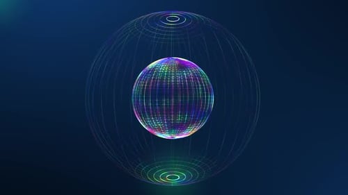 Abstract Spherical Colorful Digital Technology Background 4