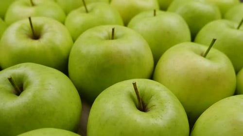 Fresh Green Apples Deliciously Displayed Close Up