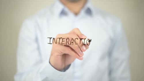 Writing Interaction on Clear Surface Close Up