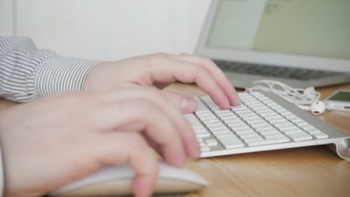 Typing On Keyboard