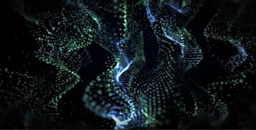 Abstract Green and Blue Particle Wave Background Animation