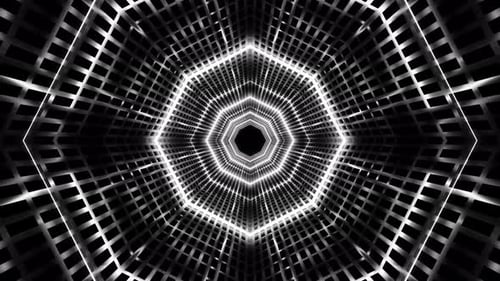 Túnel de bucle con formas blancas