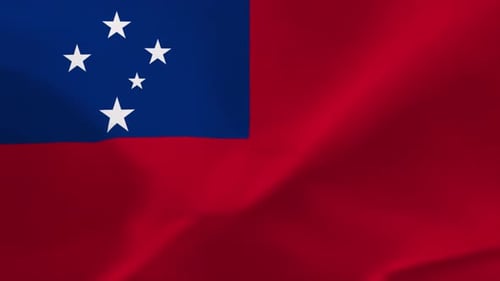 Realistic Waving Flag of Samoa Seamless Loop