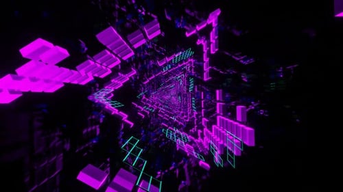 Vj Loop Iridescent Lights Festive Triangular Tunnel 02