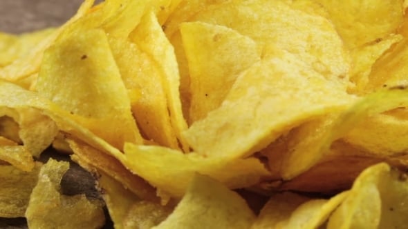 Potato Chips Rotating, Food Stock Footage ft. background & chip - Envato