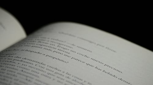 Close Up of a Spanish Book's Pages