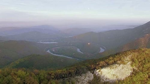 Flight Over a Mountain River