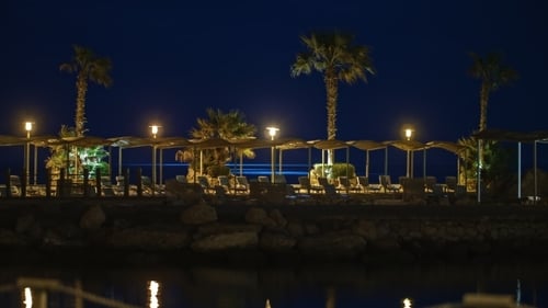 Tropical Beach At Night