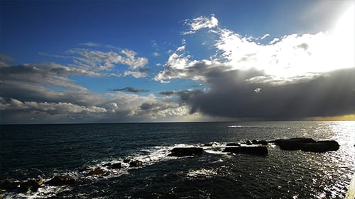 Dramatic Clouds Over the Sea