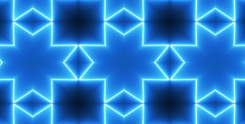 Blue Neon Geometric Shapes Morphing Loop Background
