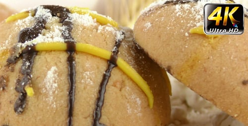 Decorated Cookies with Powdered Sugar, a Sweet Treat