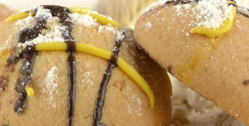 Delicious Cookies with Frosting Close Up