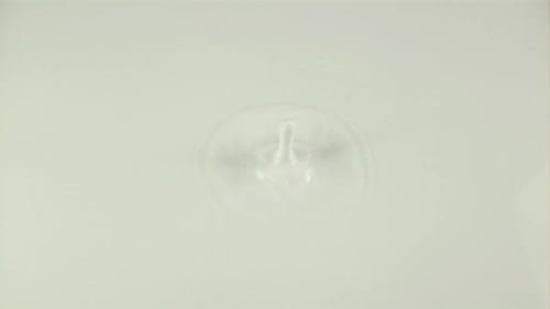 The Super Slow Motion Drop Falls Into the Milk and Creates Circles