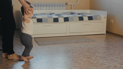 First Steps Of Cute Baby Boy