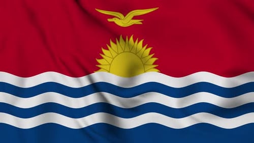 Waving Kiribati National Flag in Realistic Animation