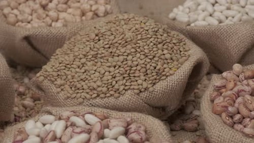 Bags of Nutritious Beans and Lentils