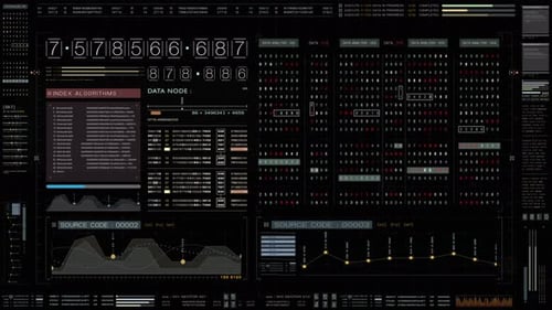 Futuristic Digital Data Telemetry Display