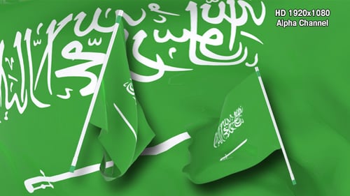 Waving Saudi Arabia Flag Animation