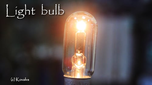 Small Light Bulb Gradually Lights Up, Close Up