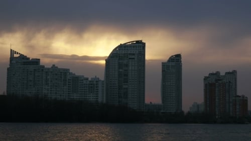 City Landscape At Evening