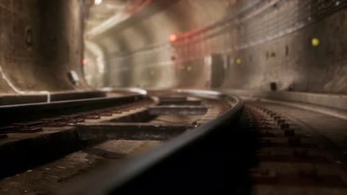 Dunkler alter verlassener U-Bahn-Tunnel