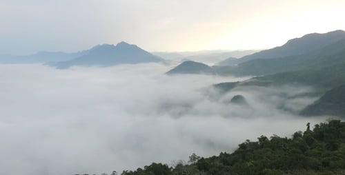 Sunset In The Mountains Clouds