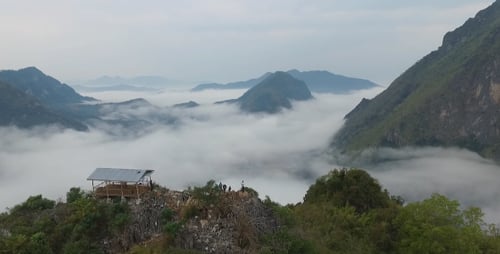 Aerial View Of Mountain Clouds