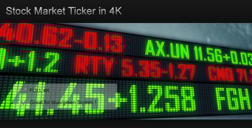 Scrolling Digital Stock Market Ticker Display