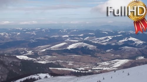 Natur, Landschaft, Blick auf die Berge im Winter,