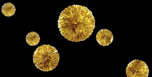 Fallende goldene Pompons - Dekoration für besondere Anlässe