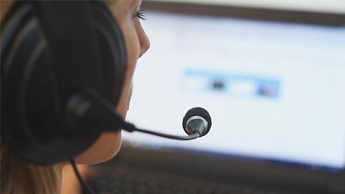 Beautiful Girl Operator of the Call Center Says