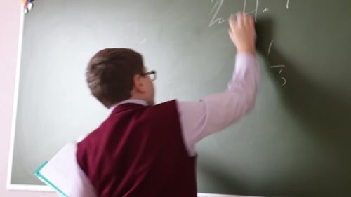 Student Erases The Blackboard