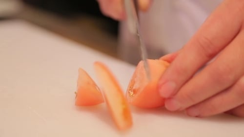 Chef Cuts The Tomato