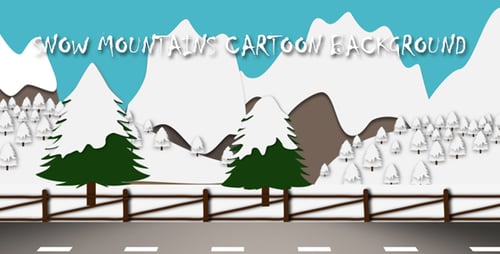 Animated Flat Design Winter Road Landscape Parallax Background