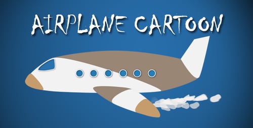 Animated Cartoon Airplane Flying Loop