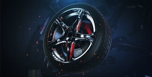 Dynamic Automotive Wheel 3D Logo Reveal Intro