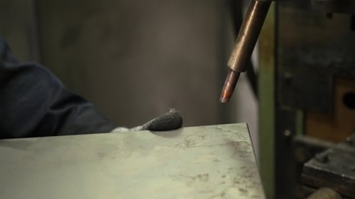 Welder Welding Metal Material In Heavy Industry Manufacturing