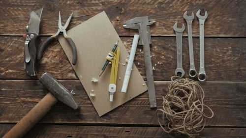 Draufsicht Ingenieurwerkzeuge, Bremssättel, Hummer-Schraubenschlüssel-Zangen