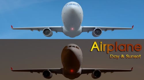 Tag und Sonnenuntergang im Flugzeug