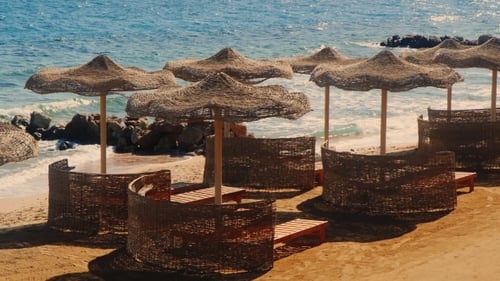 Beach Umbrellas At The Beach