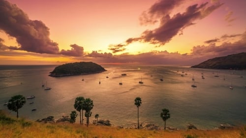 Sunset On The Sea At Phuket Island, Thailand